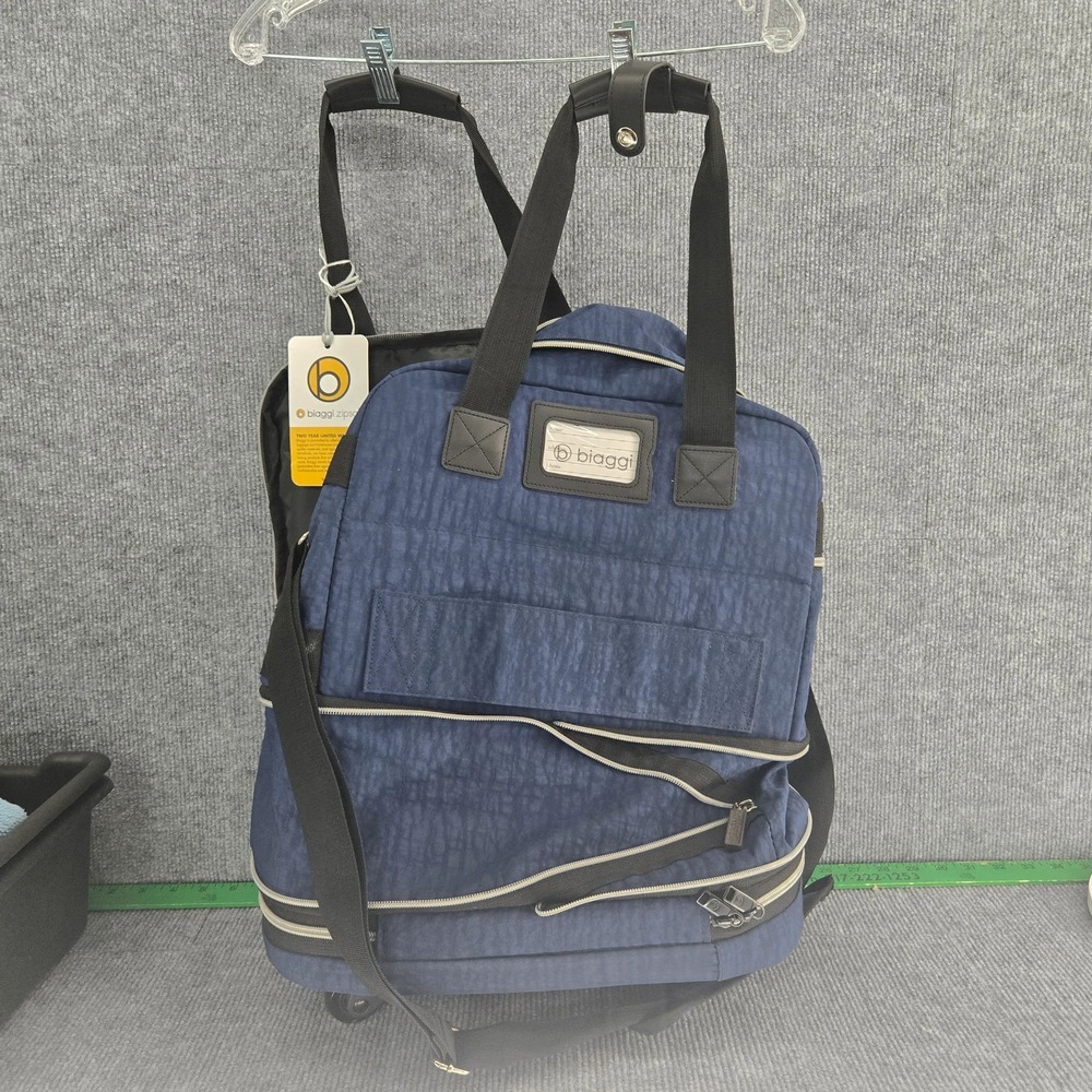 Biaggi ZipSak Underseat Boost Navy Blue Rolling Duffel Bag 631115-NWT